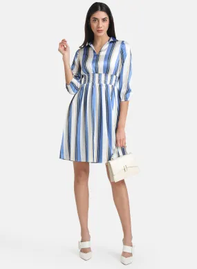 Striped Mini Dress with Smocked Detail