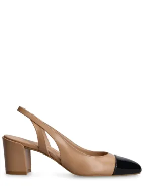 Stuart Weitzman   50mm Sleek leather slingback heels 