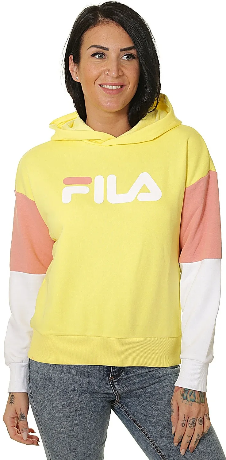 sweatshirt Fila Barret Cropped Hoody - Limelight/Bright White/Lobster Bisque - women´s