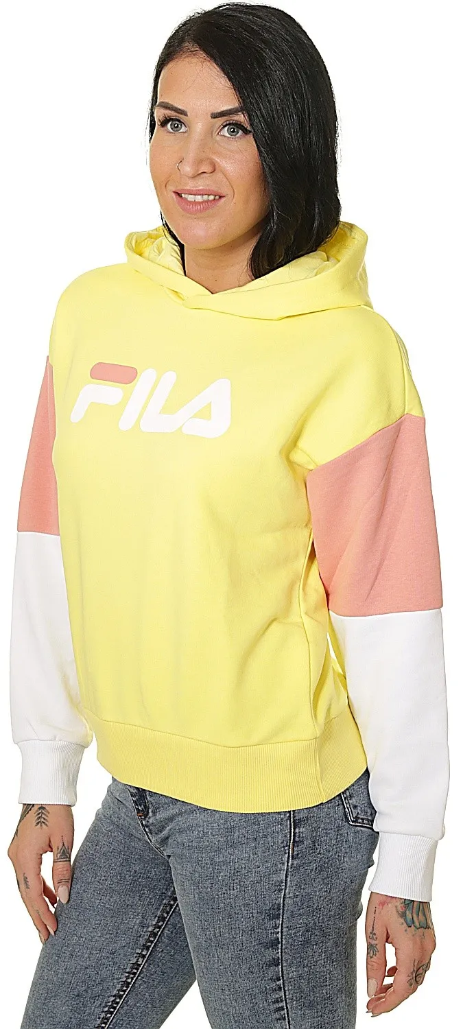 sweatshirt Fila Barret Cropped Hoody - Limelight/Bright White/Lobster Bisque - women´s