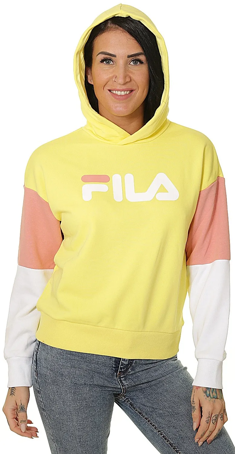 sweatshirt Fila Barret Cropped Hoody - Limelight/Bright White/Lobster Bisque - women´s