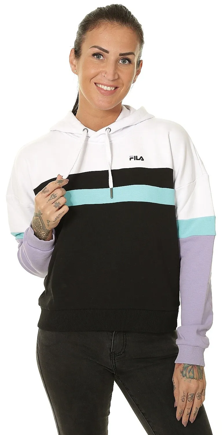 sweatshirt Fila Ella - Bright White/Black/Violet Tulip/BlueCuracao - women´s