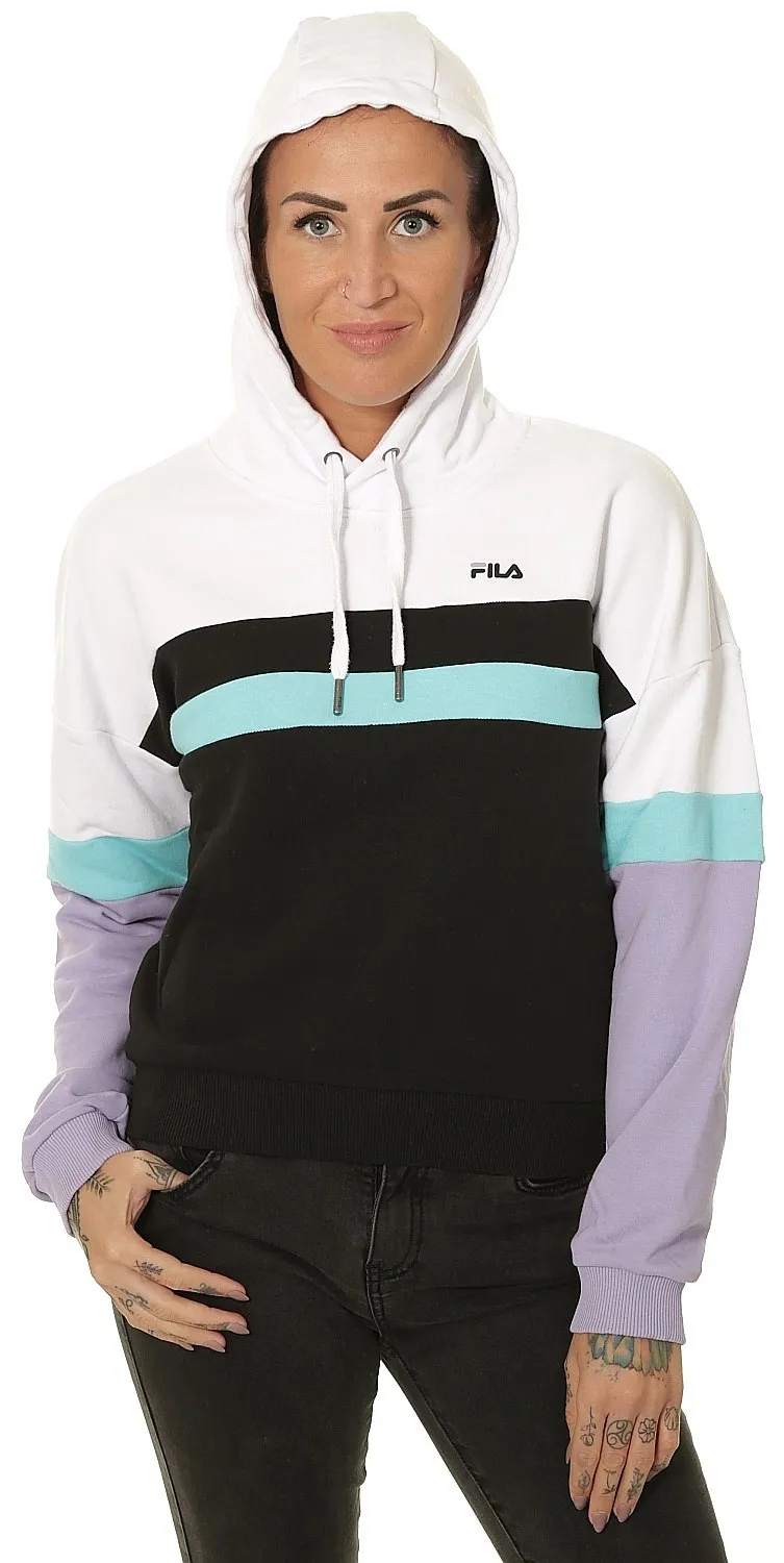 sweatshirt Fila Ella - Bright White/Black/Violet Tulip/BlueCuracao - women´s