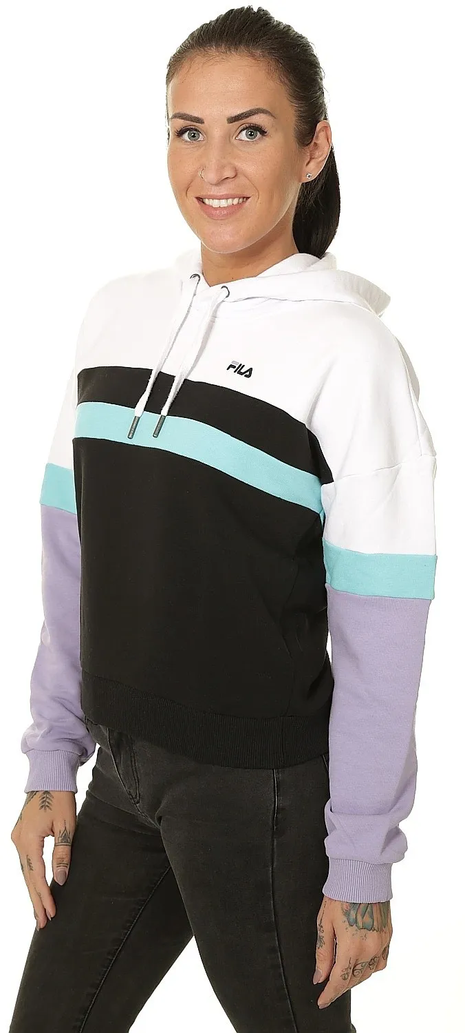 sweatshirt Fila Ella - Bright White/Black/Violet Tulip/BlueCuracao - women´s