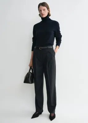 Tailored pinstriped trousers navy