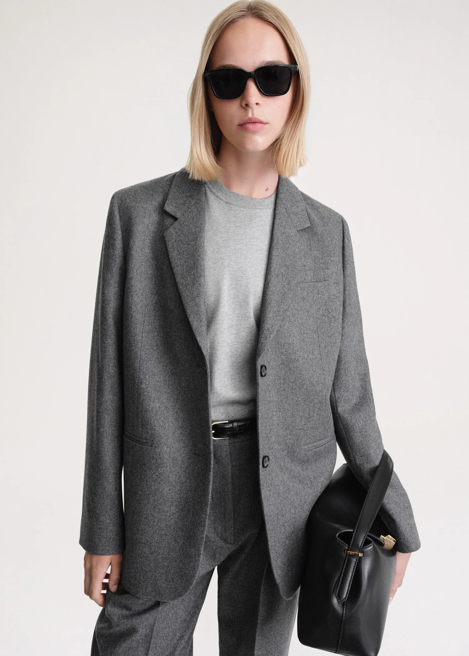 Tailored suit jacket grey mélange