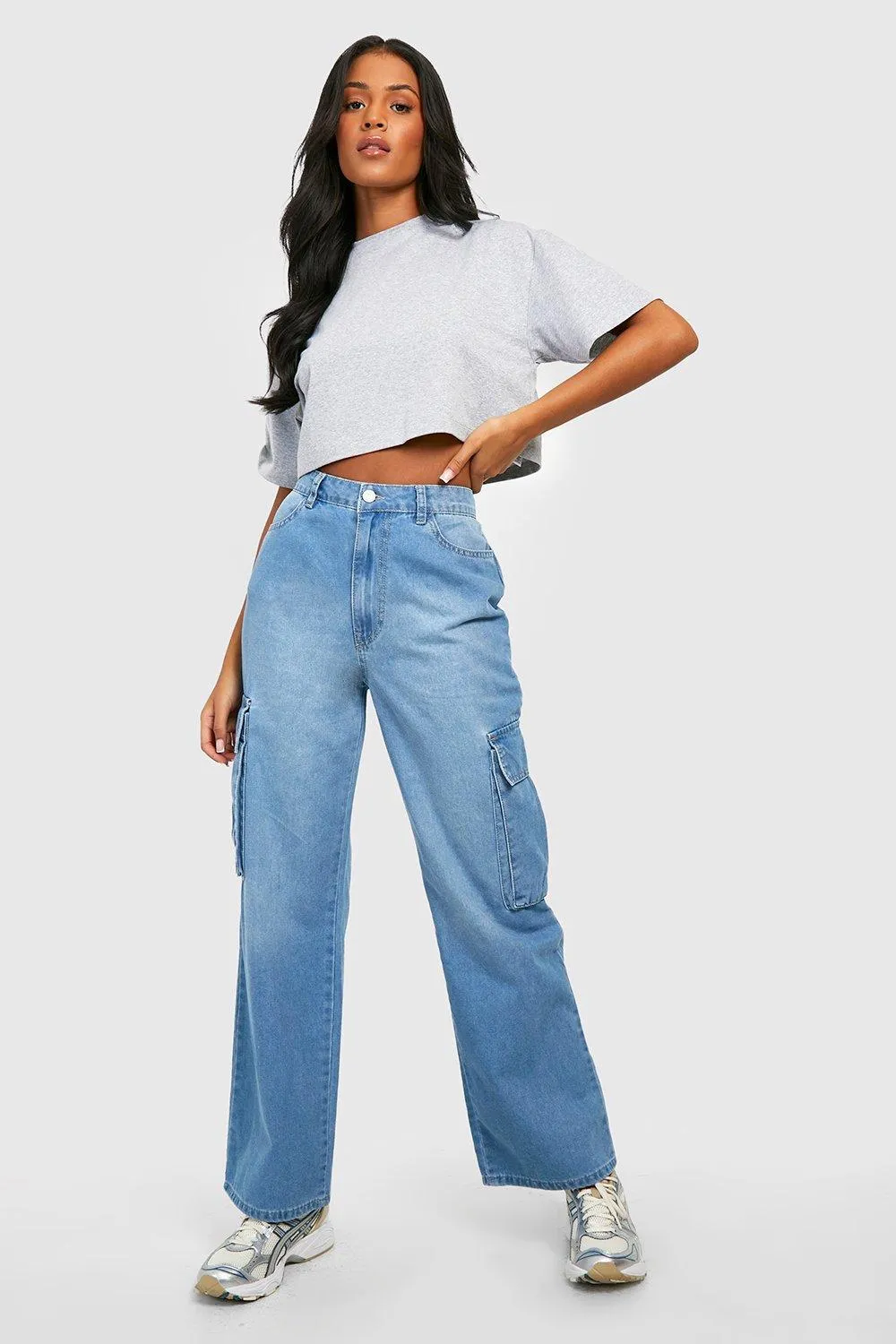 Tall Loose Fit Mid Rise Cargo Jeans