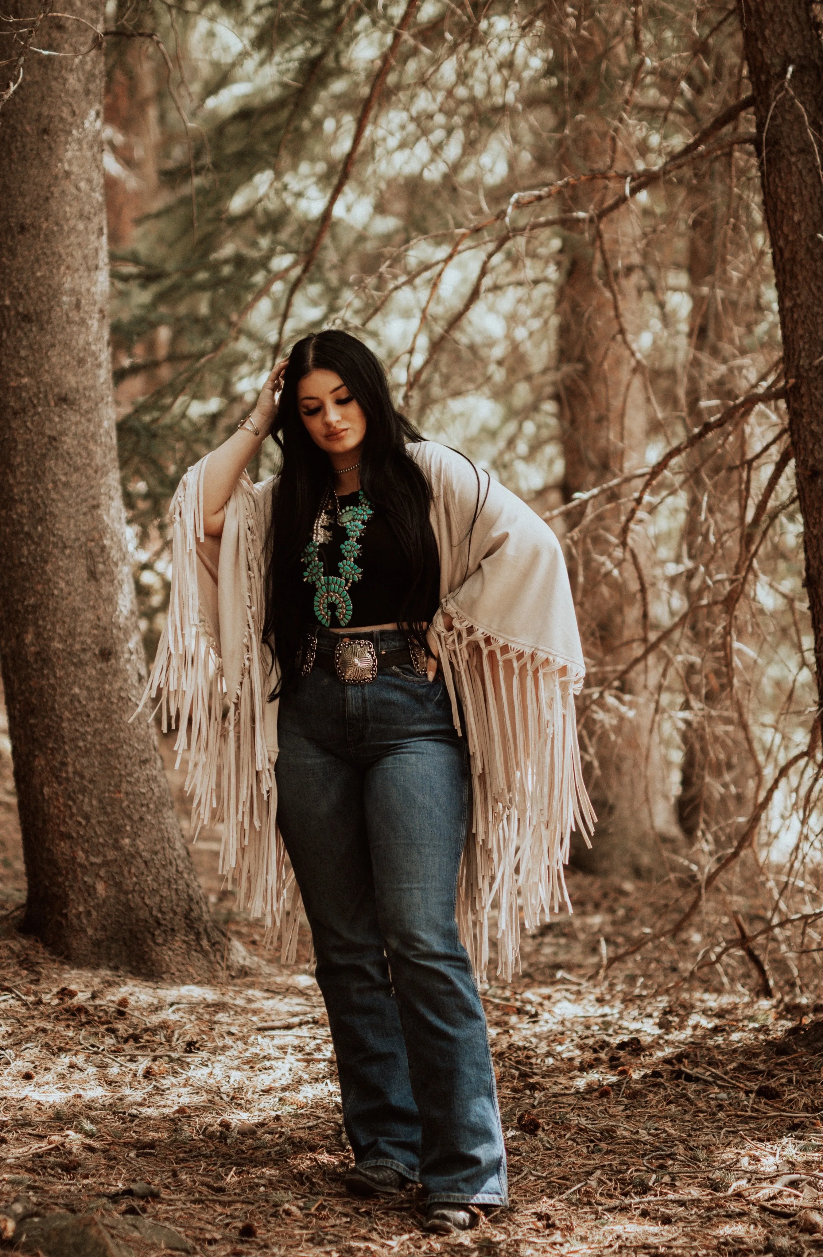 Cream Sierra Shawl by Tasha Polizzi.