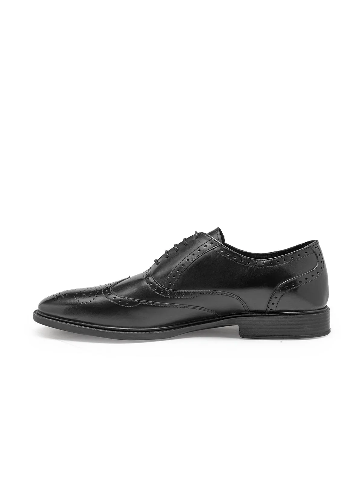 Teakwood Genuine Leather Black Oxford Shoes