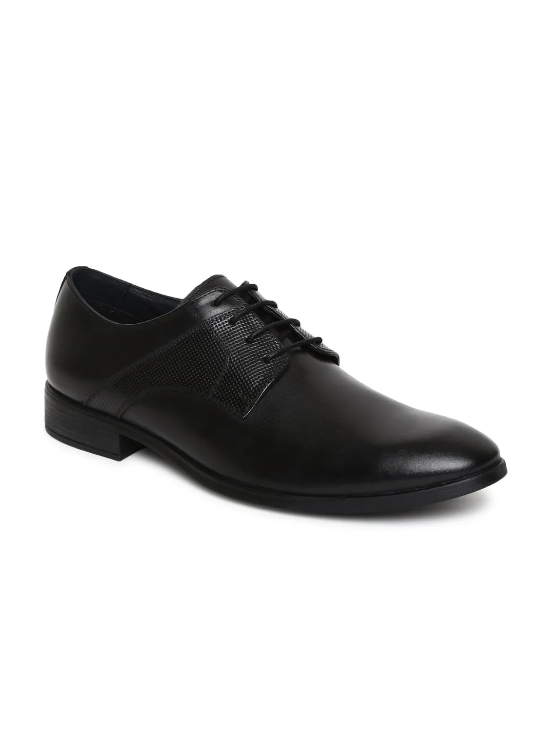 Teakwood Genuine Leather Black Shoes