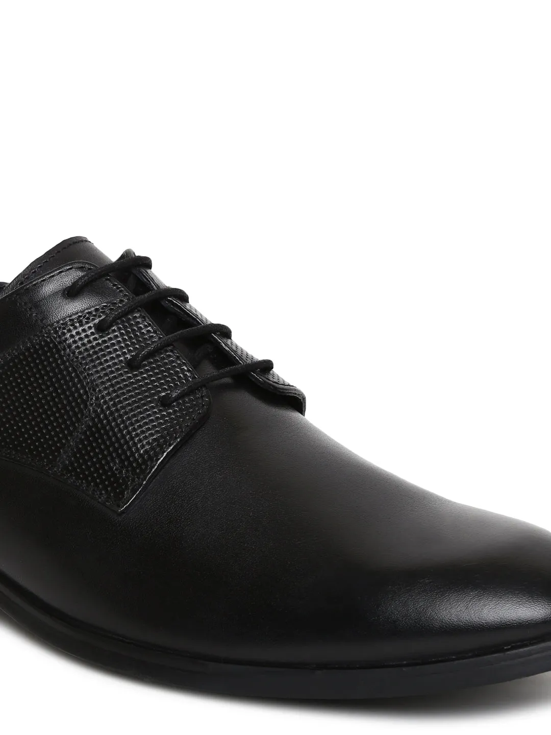 Teakwood Genuine Leather Black Shoes