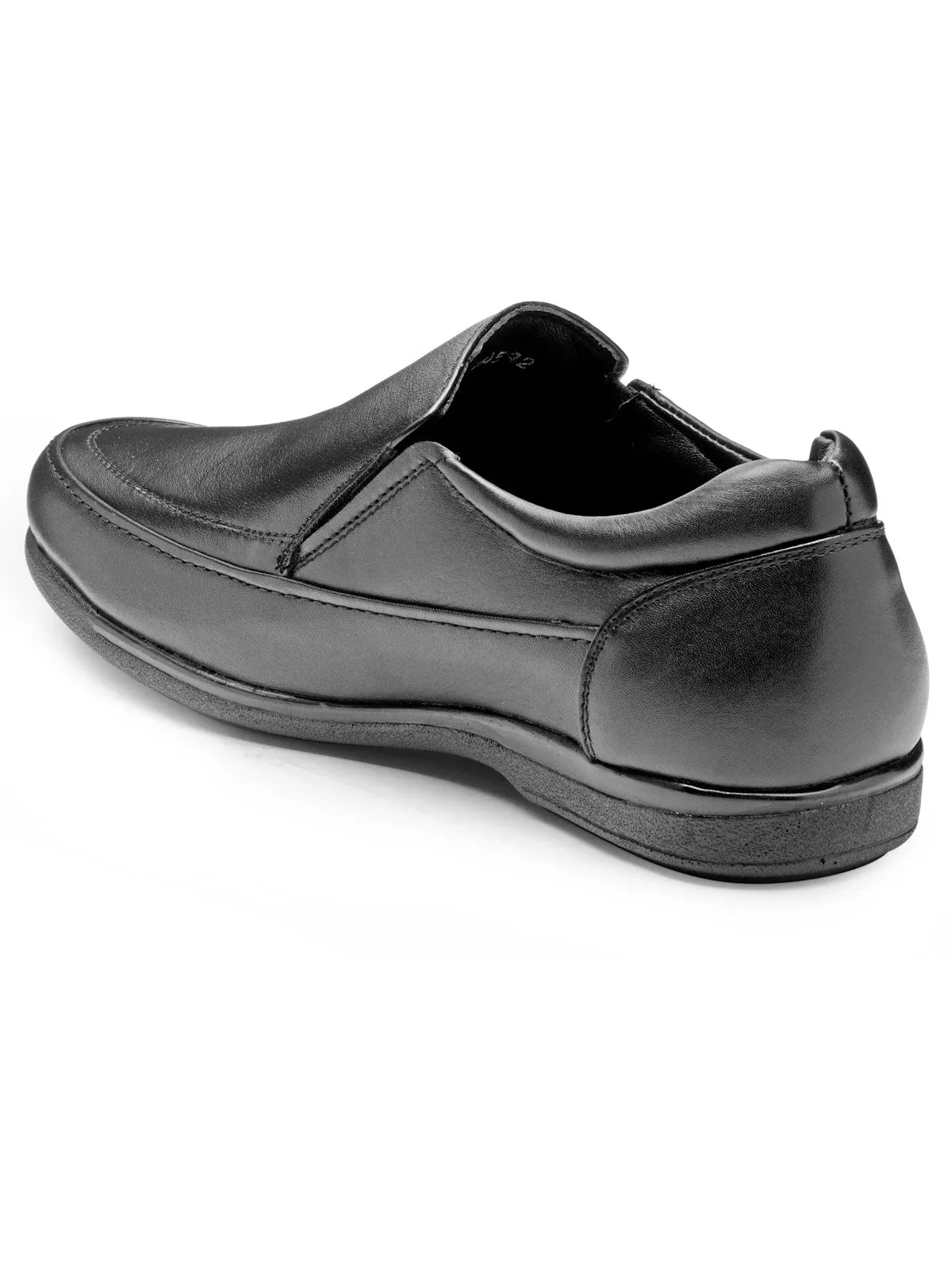 Teakwood Leather Men's Black Slip-ons Shoes