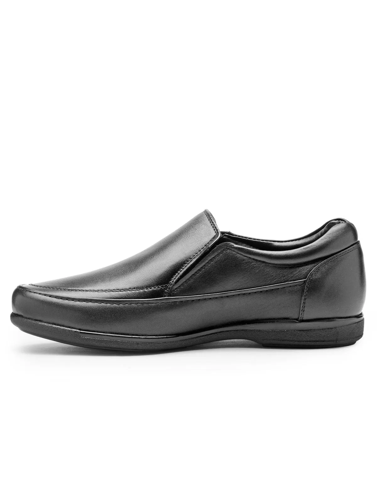 Teakwood Leather Men's Black Slip-ons Shoes