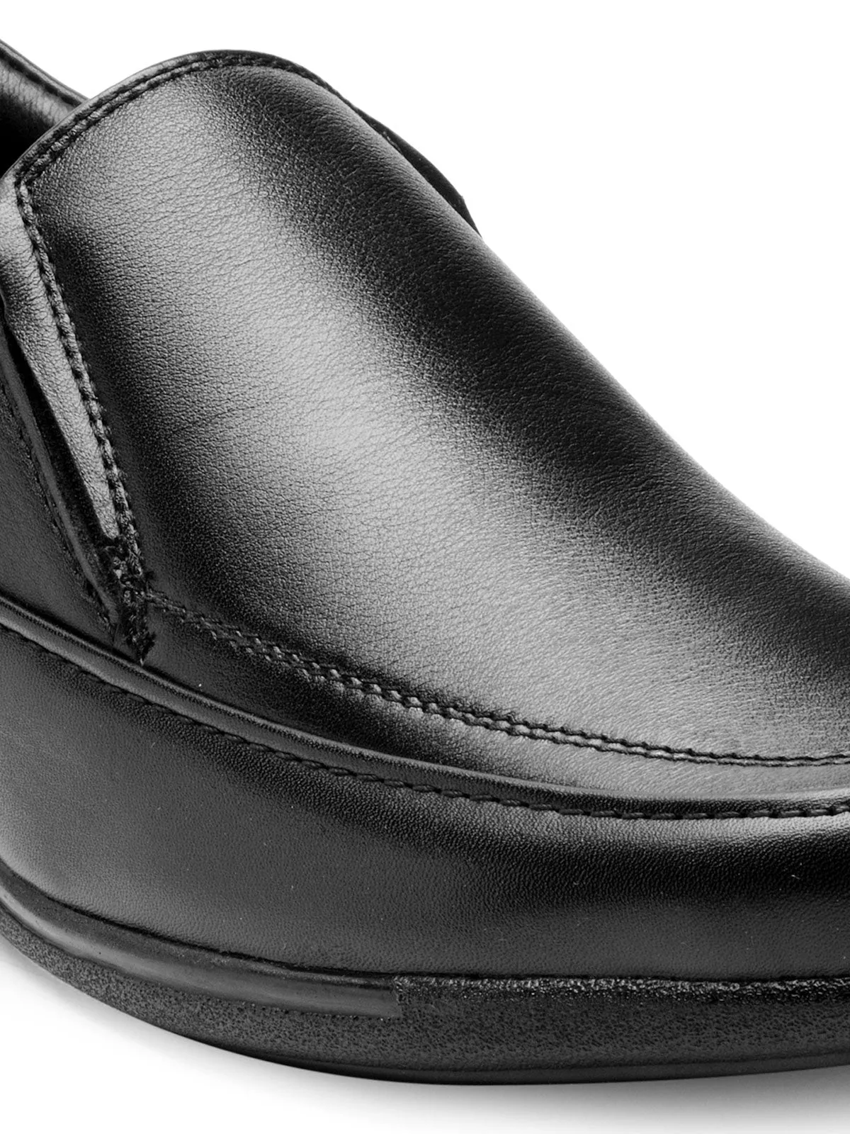 Teakwood Leather Men's Black Slip-ons Shoes