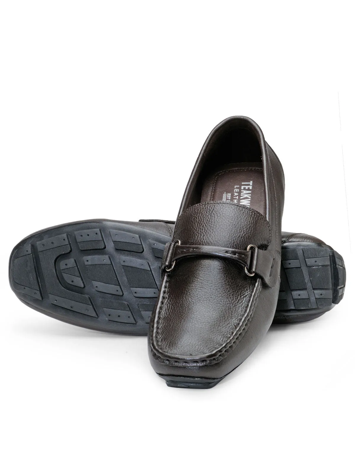 Teakwood Leather Men's Brown Slip-ons Shoes