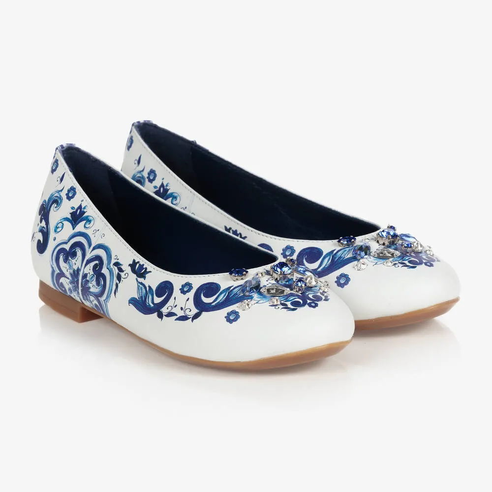 Teen Girls Blue Majolica Pumps