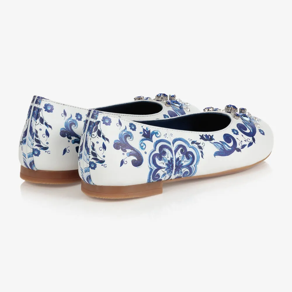 Teen Girls Blue Majolica Pumps