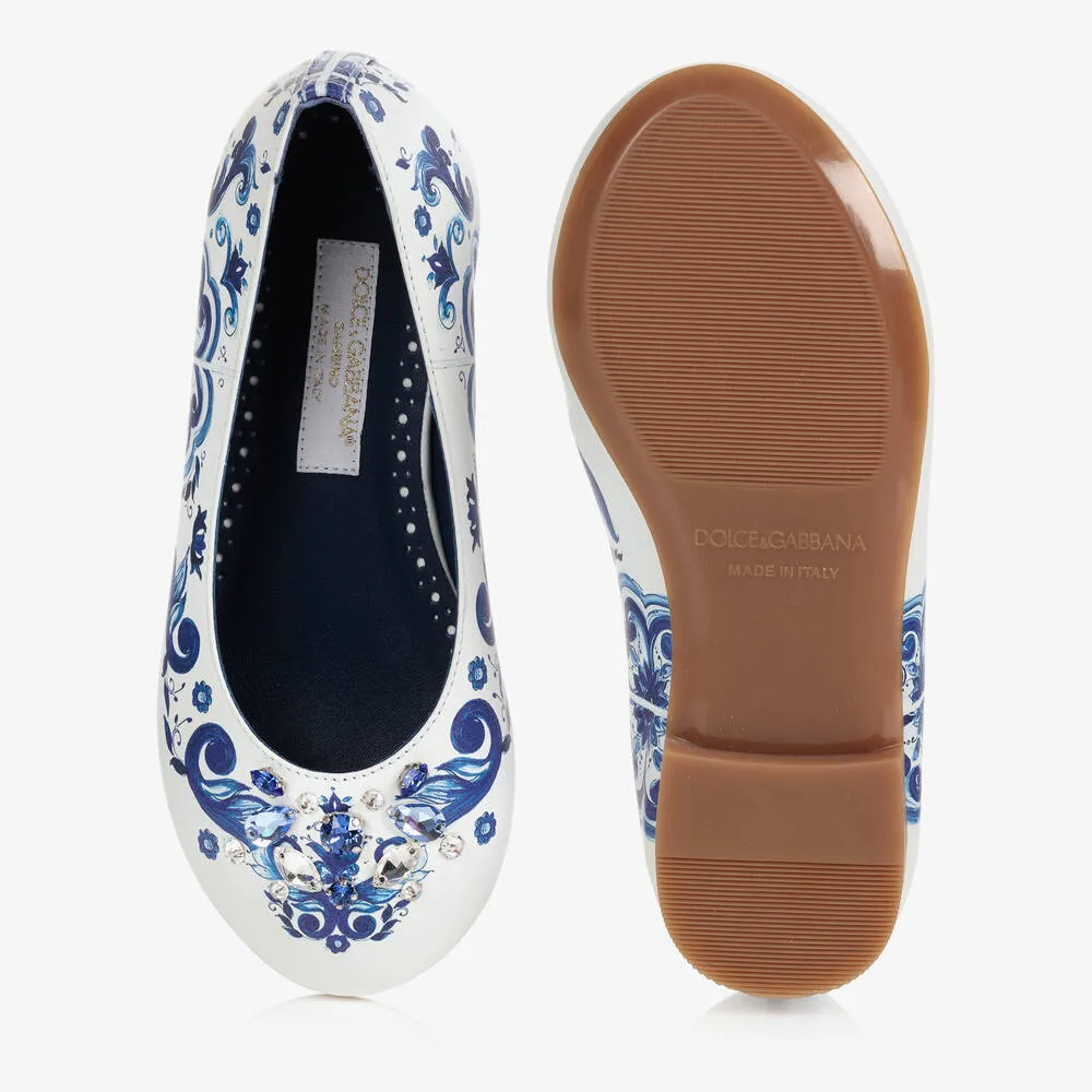 Teen Girls Blue Majolica Pumps