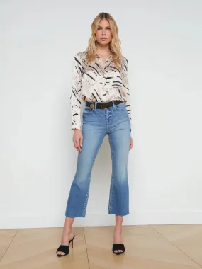 The Agency Kendra Cropped Flare Jeans in Alameda