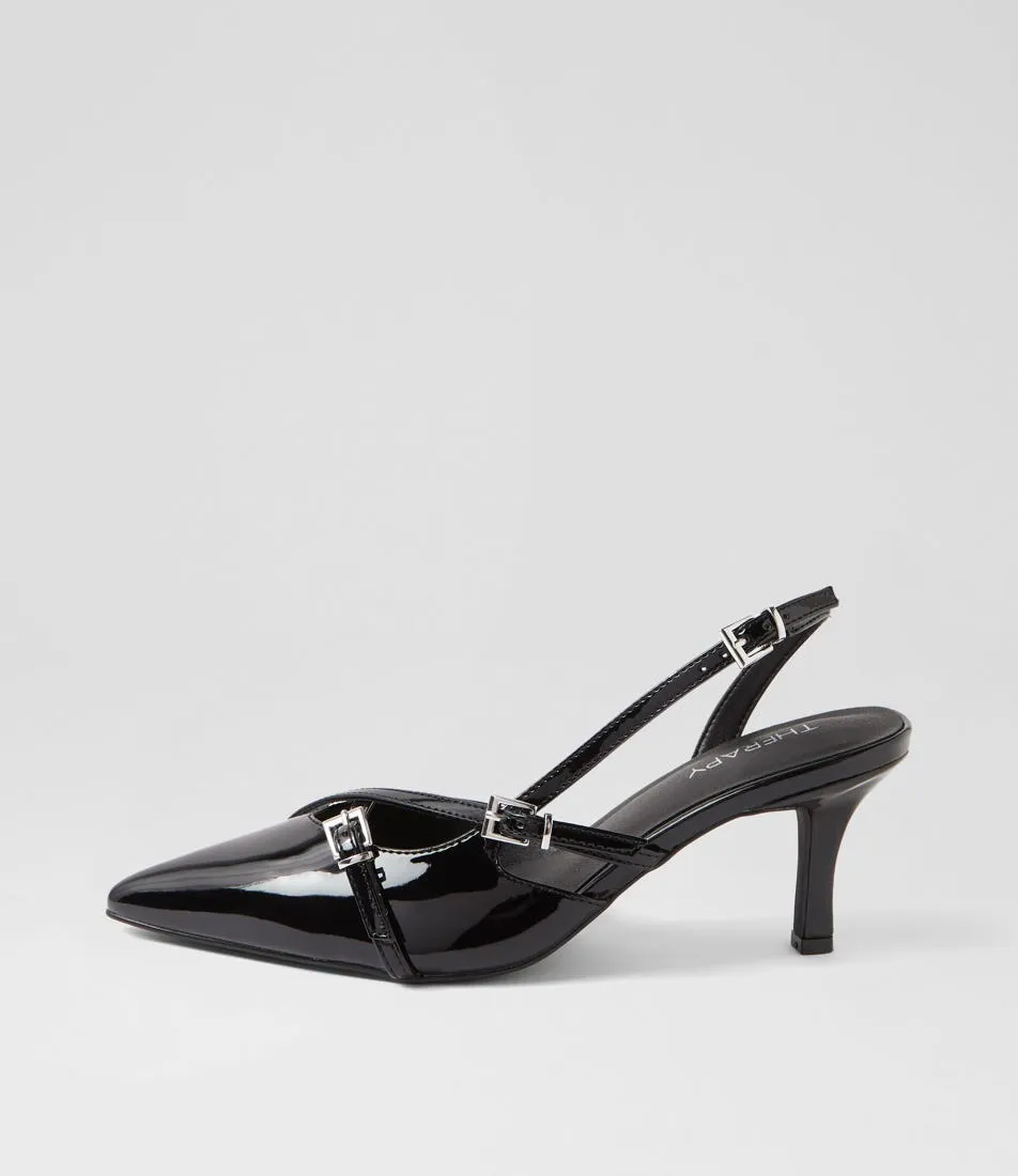 THERAPY Juicy Black Patent Pu Pump Heels