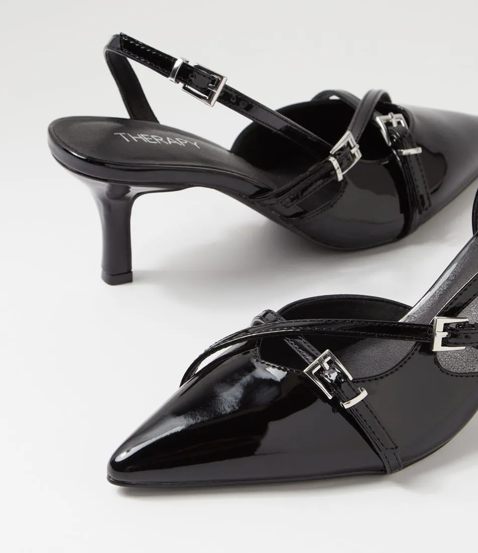 THERAPY Juicy Black Patent Pu Pump Heels