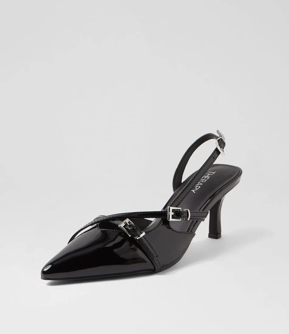 THERAPY Juicy Black Patent Pu Pump Heels