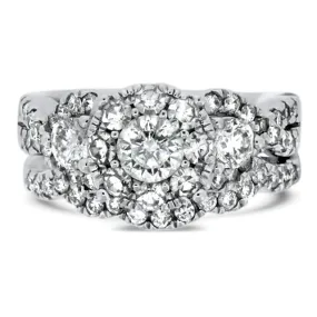 Three Stone Diamond Wedding Set