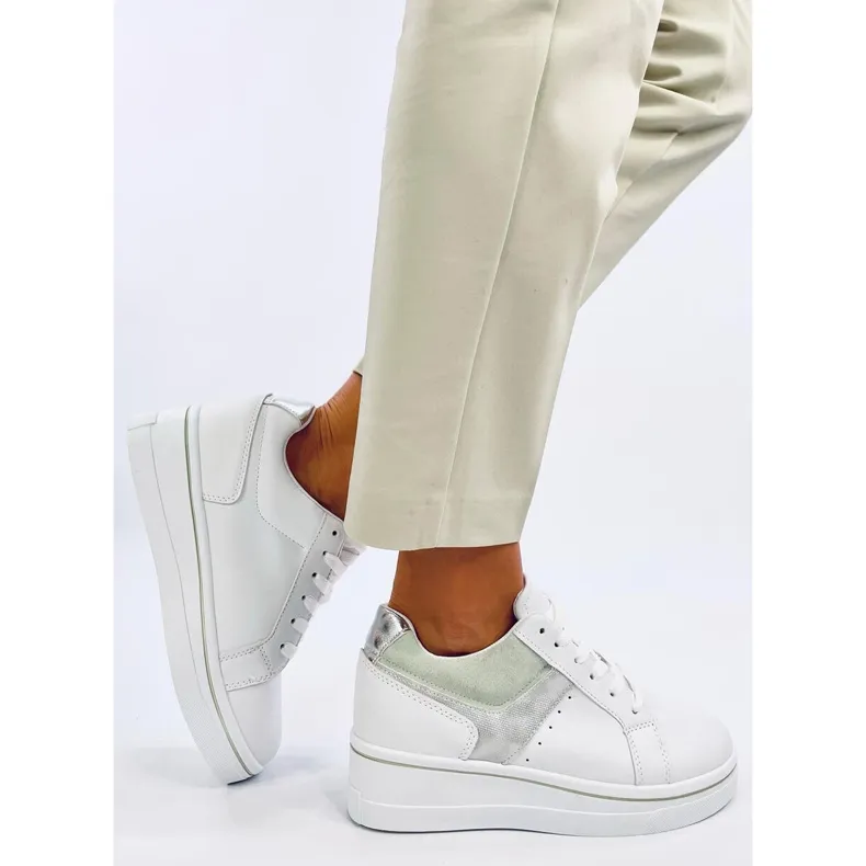 Tobey Green wedge sneakers white