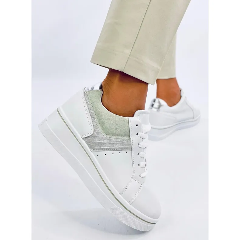 Tobey Green wedge sneakers white