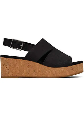 Kaleidoscope Black Claudine Toms Wedges