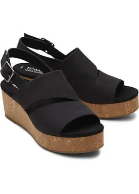 Kaleidoscope Black Claudine Toms Wedges