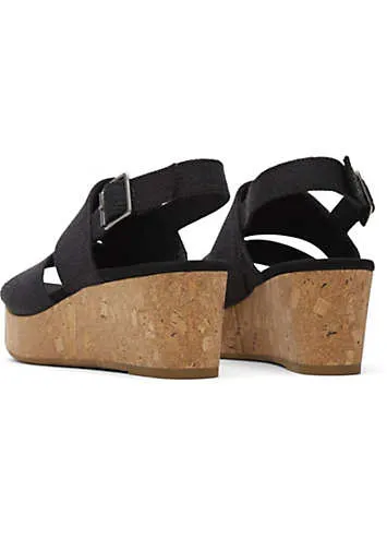 Kaleidoscope Black Claudine Toms Wedges