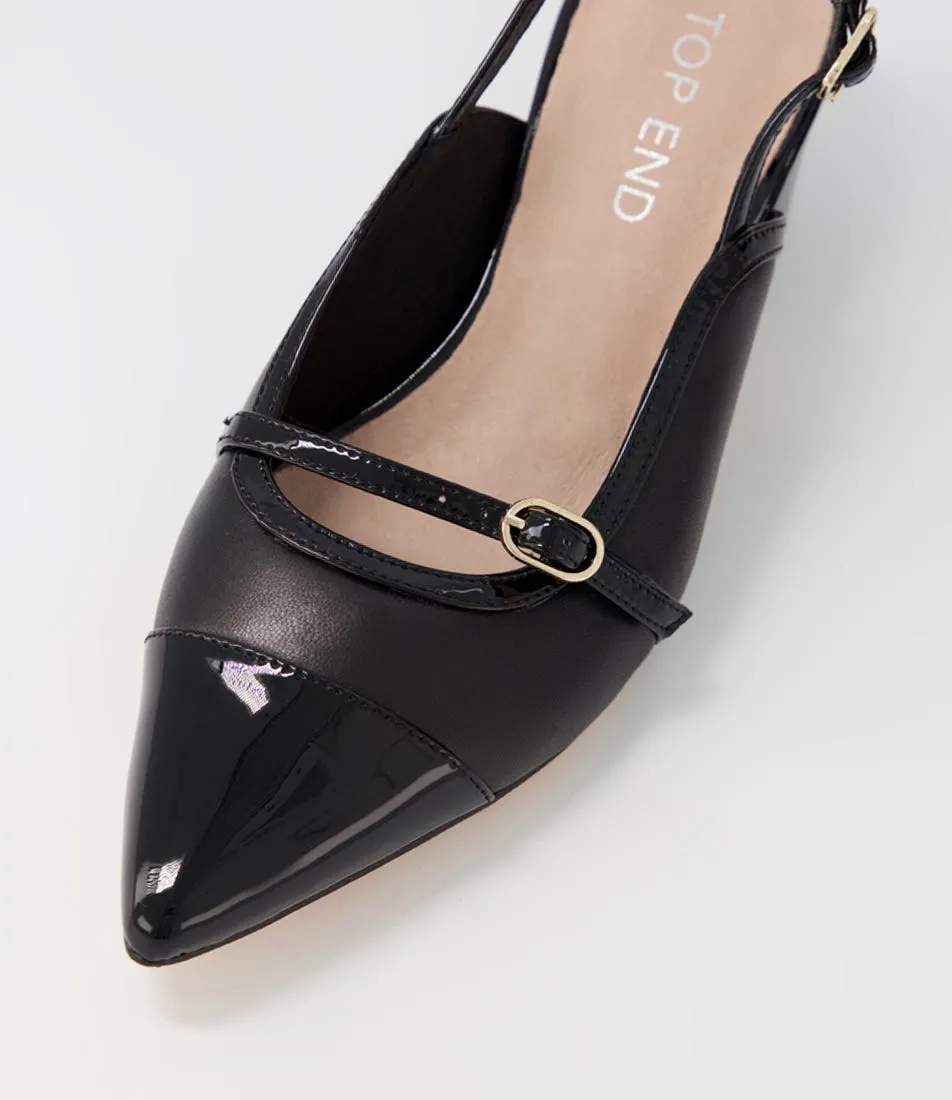 TOP END Anmore Black Black Patent Leather Heels