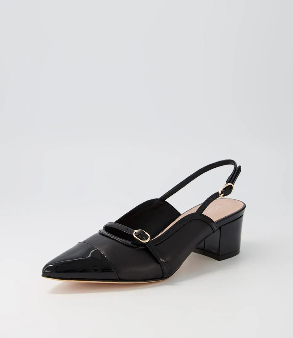 TOP END Anmore Black Black Patent Leather Heels