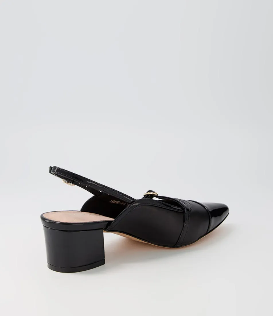 TOP END Anmore Black Black Patent Leather Heels