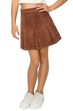 Tractr Girl Brown Corduroy Tennis Skirt