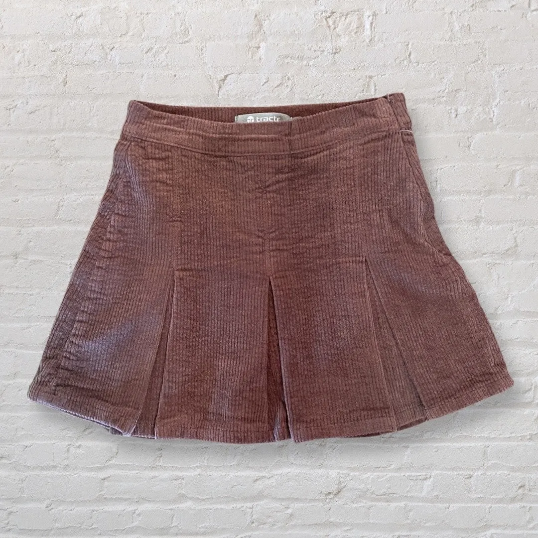 Tractr Girl Brown Corduroy Tennis Skirt