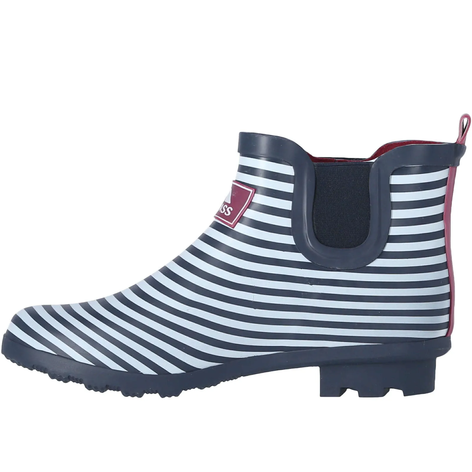 Trespass Womens Bex Striped Ankle Wellington Boots - Navy