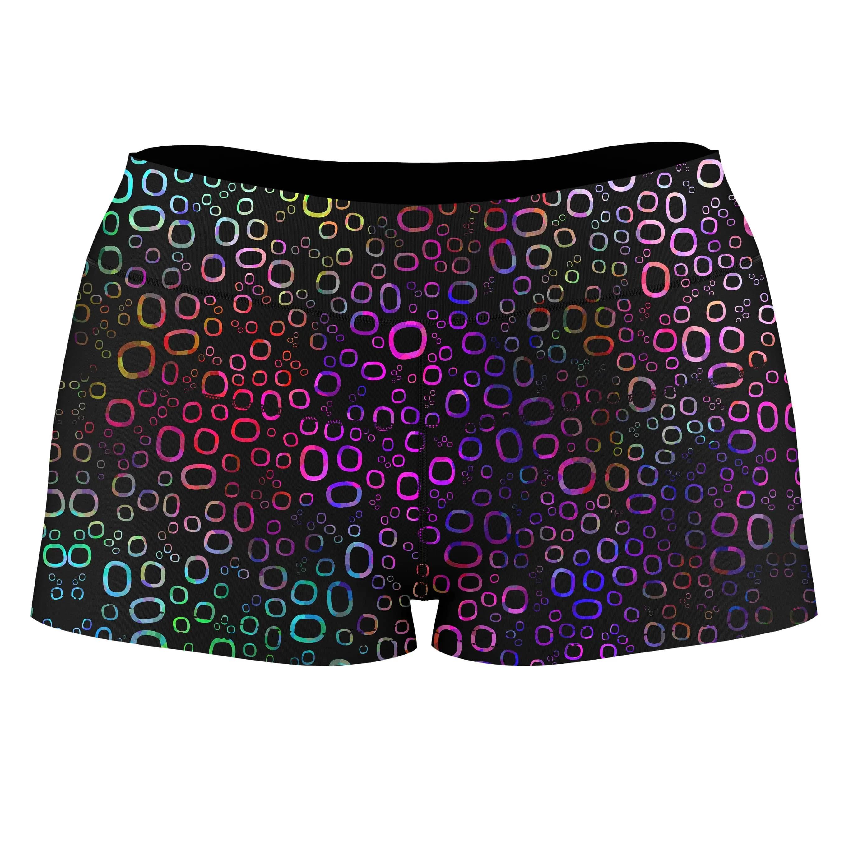 Trippy Color Journey High-Waisted Women's Shorts