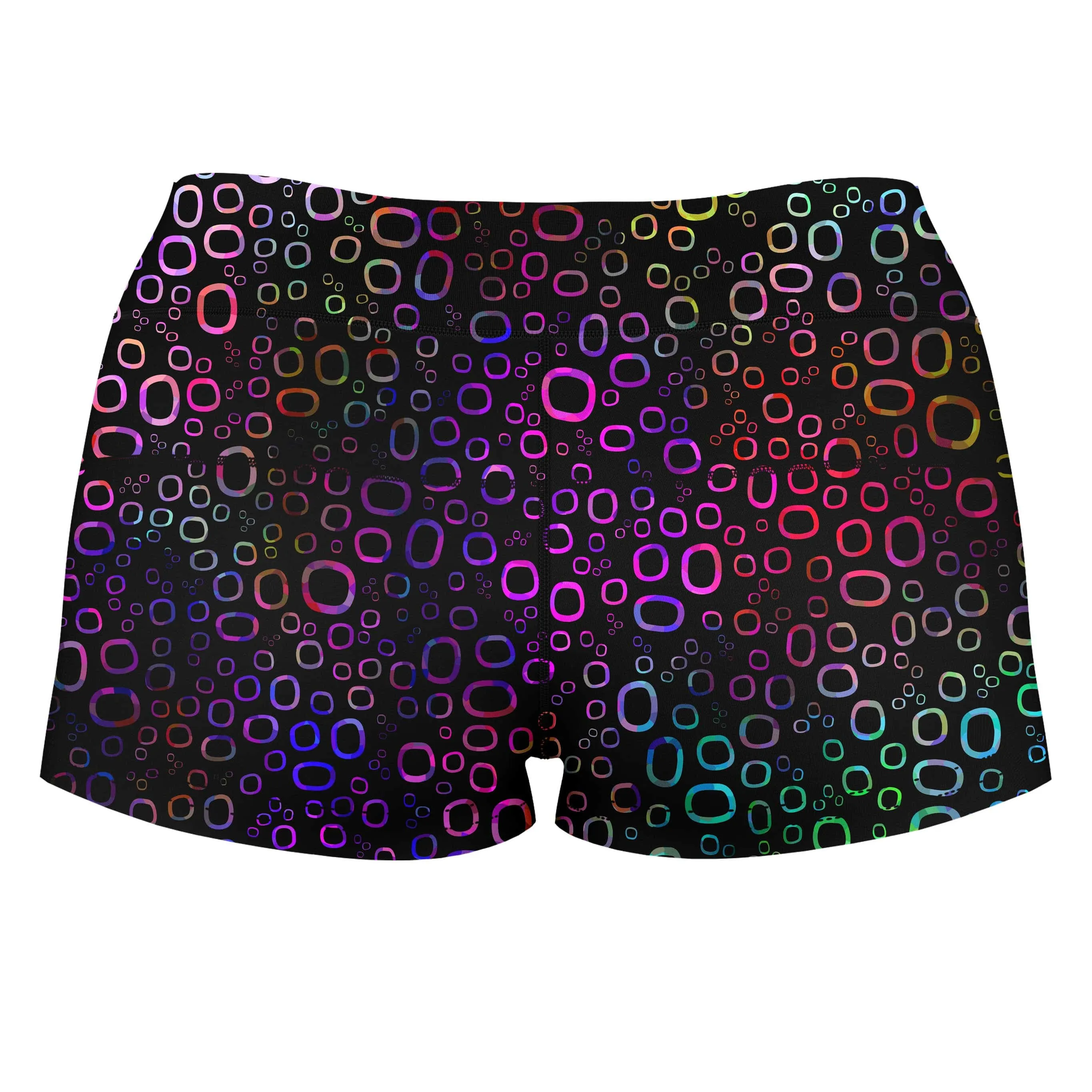 Trippy Color Journey High-Waisted Women's Shorts