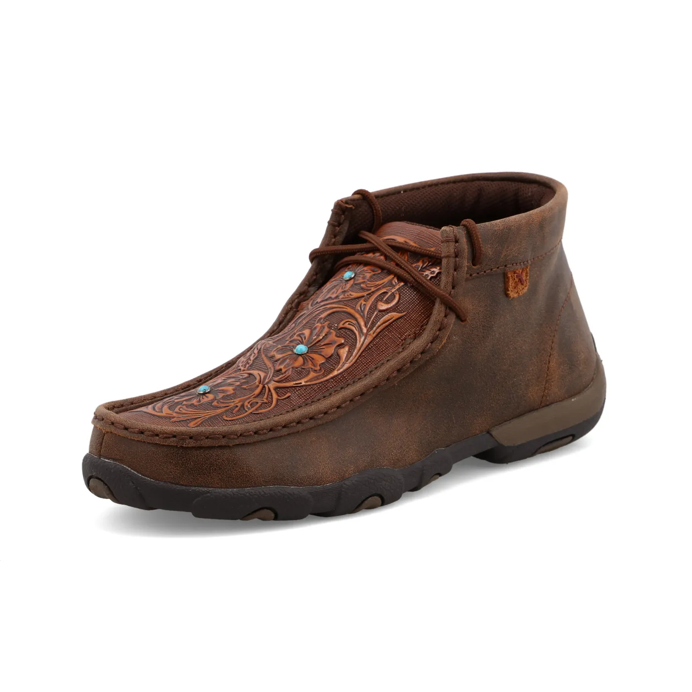 Twisted X Chukka Driving Moc – Brown & Tooled Flower