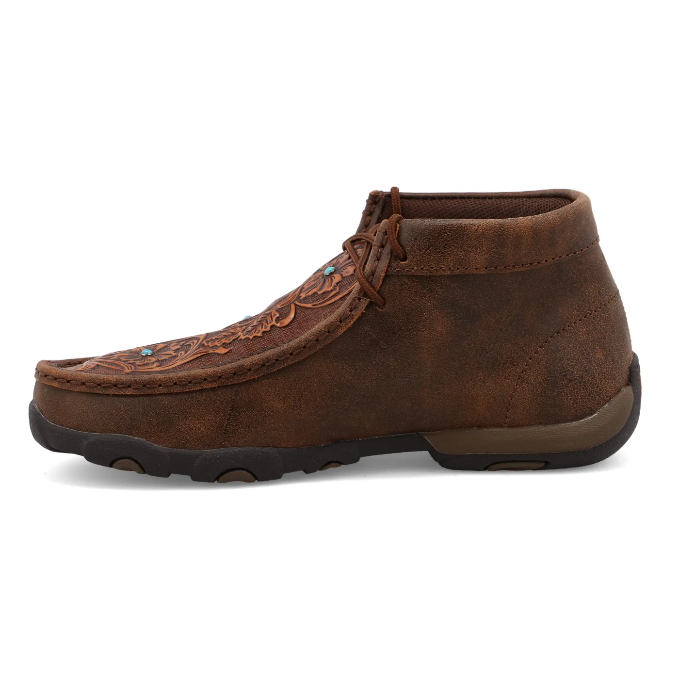 Twisted X Chukka Driving Moc – Brown & Tooled Flower