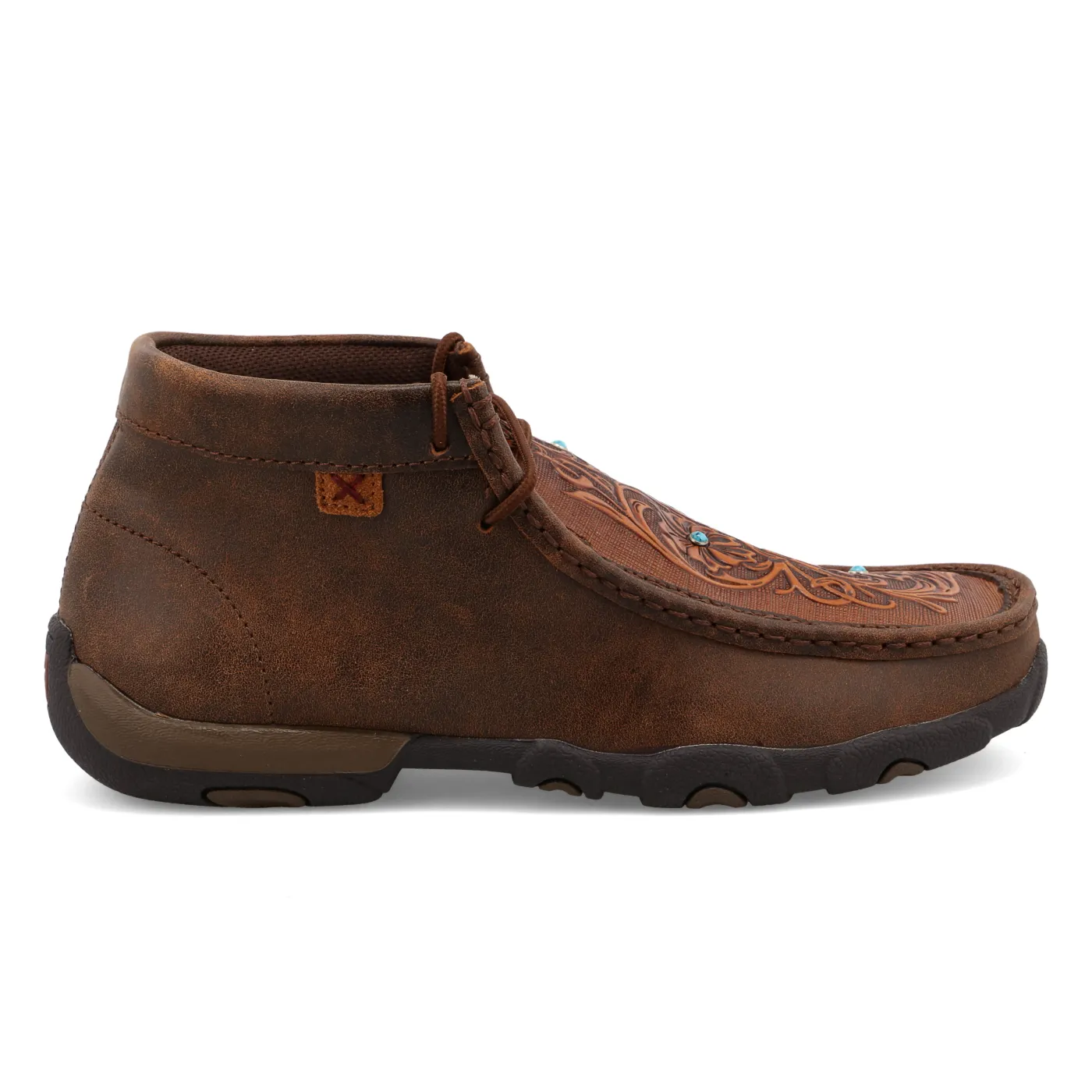 Twisted X Chukka Driving Moc – Brown & Tooled Flower