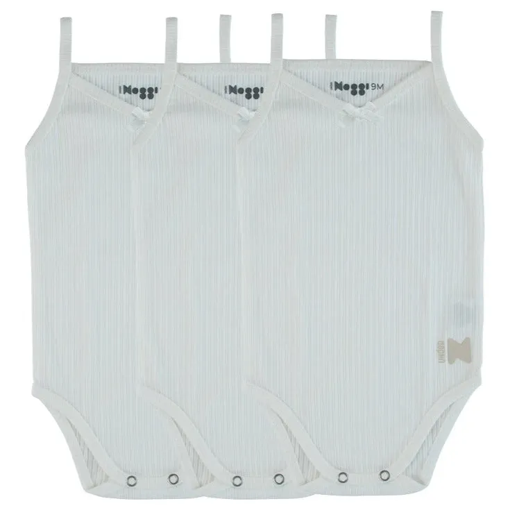 Ribbed White Undershirt for Baby Girls by UnderNoggi