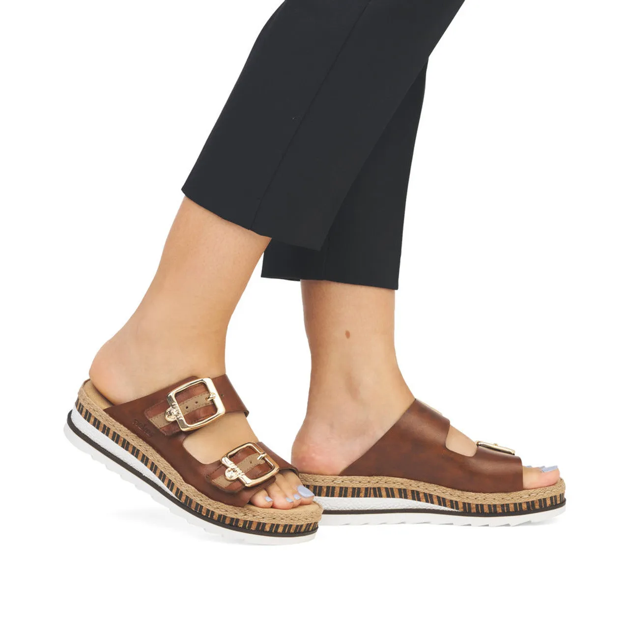 Rieker Rich Tan Buckle Sandal V7955