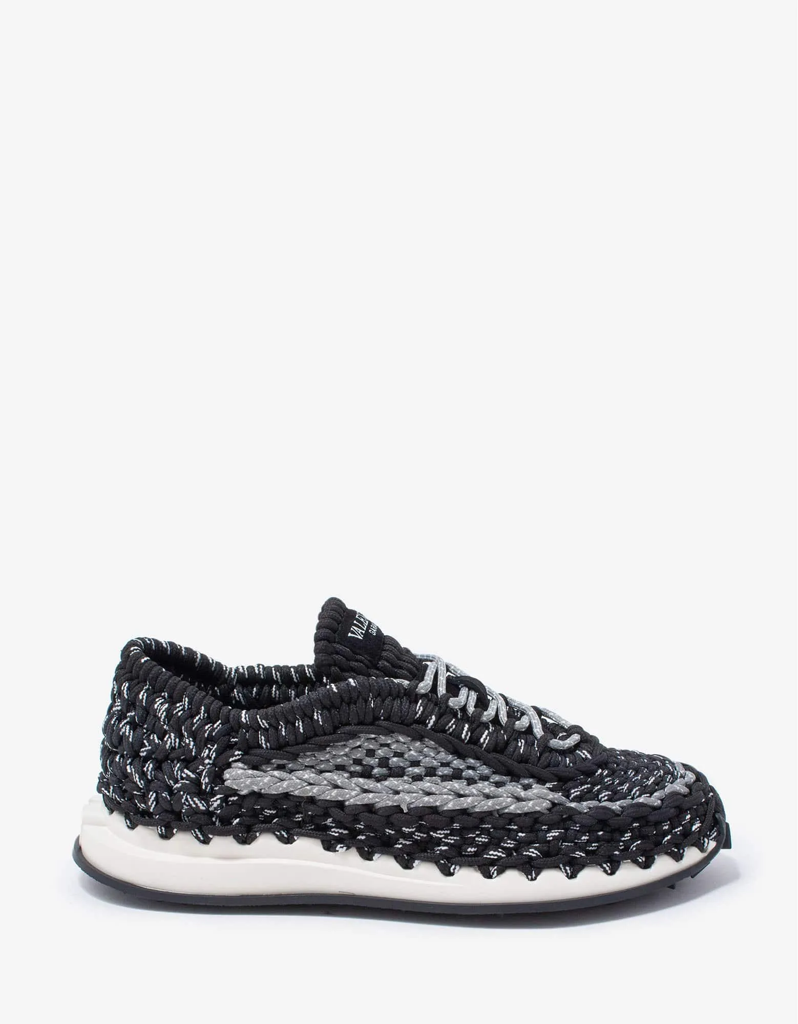 Valentino Garavani Black Crochet Trainers