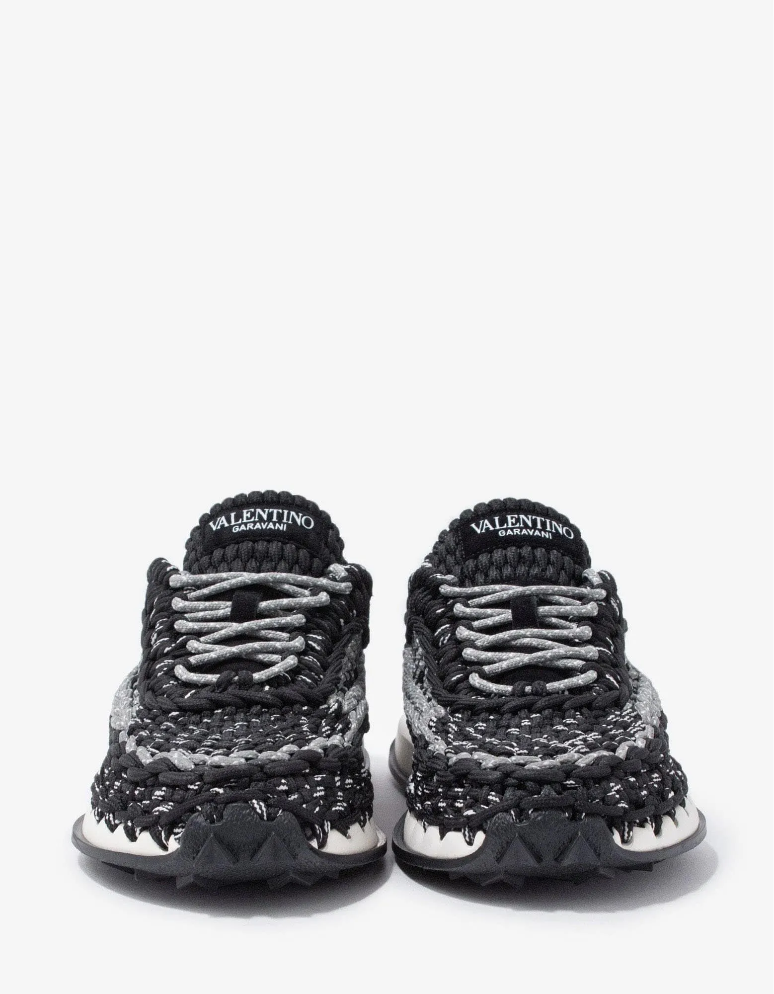 Valentino Garavani Black Crochet Trainers