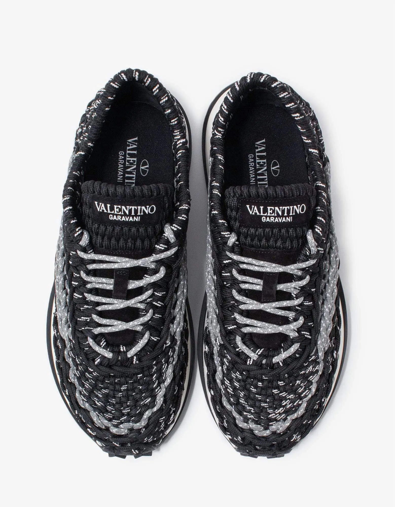 Valentino Garavani Black Crochet Trainers