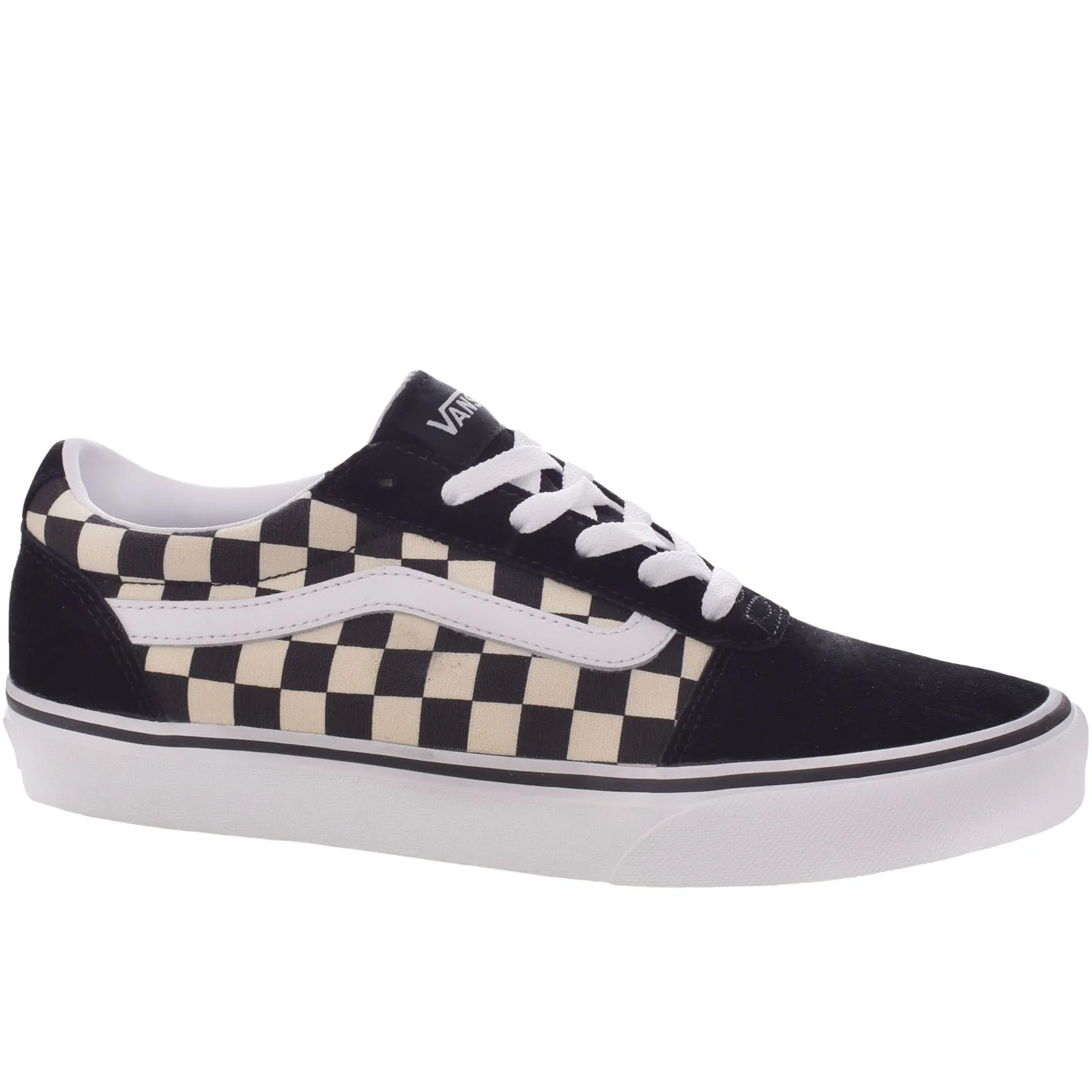 Vans Womens Ward Low Rise Satin Tonal Trainers - Black Check