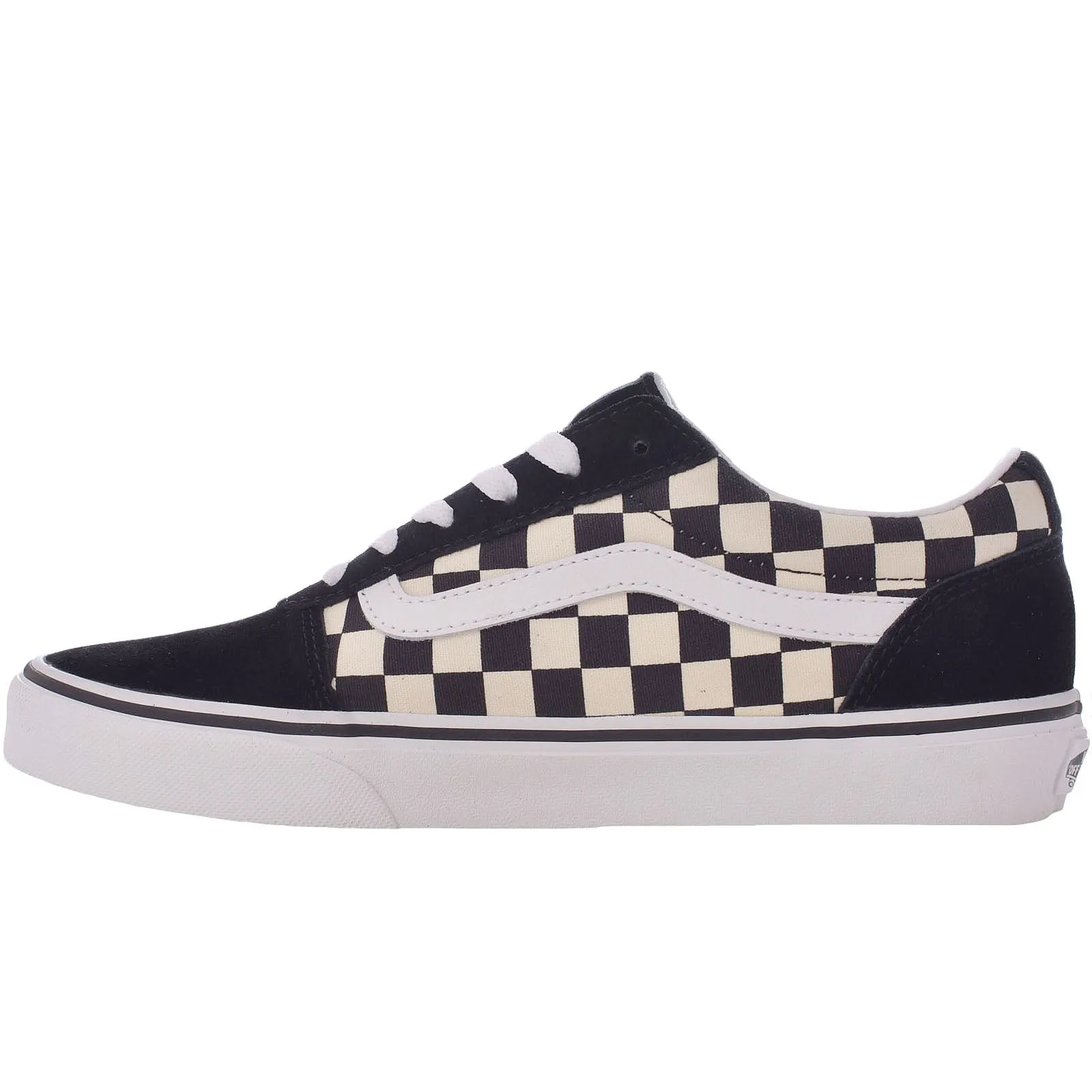 Vans Womens Ward Low Rise Satin Tonal Trainers - Black Check